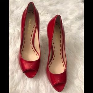 enzo angiolini red peep toe pumps
